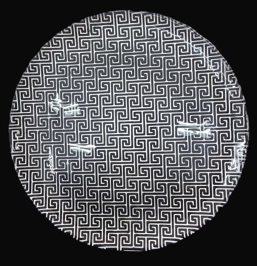 13" Greek Key Gold Black Charger Plate - Item #62900