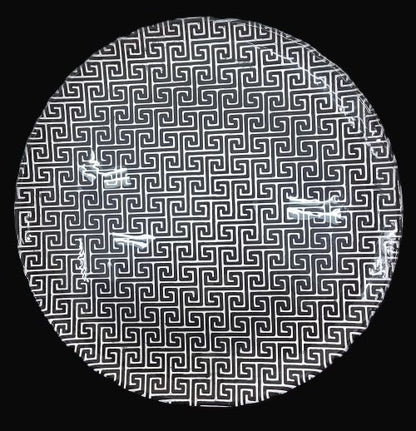 13" Greek Key Gold Black Charger Plate - Item #62900