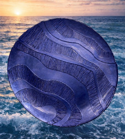 13" Waves Dark Blue Charger Plate - Item #68295