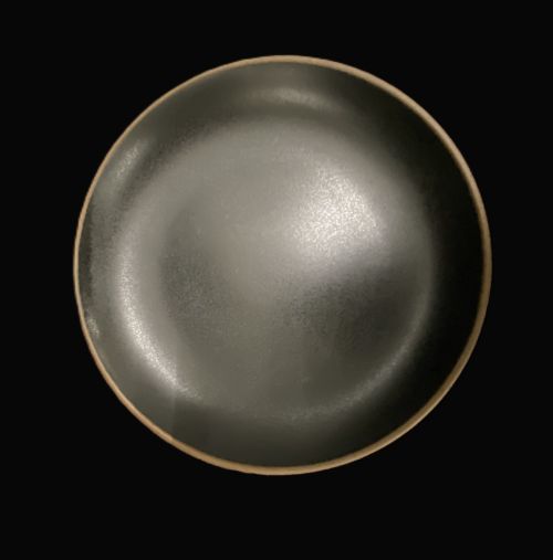 6.5" Black Bowl with Beige Rim - Item #68300-1