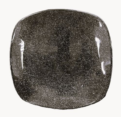 5.5" Square Black Glitter Plate - Item #68339