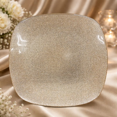 12.5" Square Gold Glitter Charger Plate - Item #68310