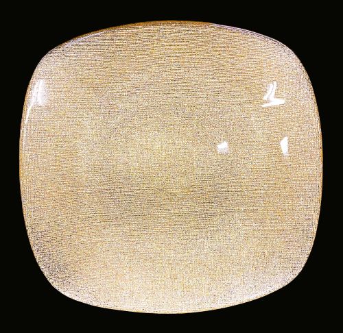 10.5" Square Gold Glitter Dinner Plate - Item #68310