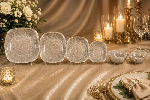 12.5" Square Glitter Ginger Charger Plate - Item #68315