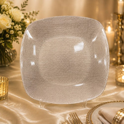 12.5" Square Glitter Ginger Charger Plate - Item #68315