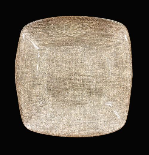 5.5" Ginger Glitter Square B&B Plate - Item #68332