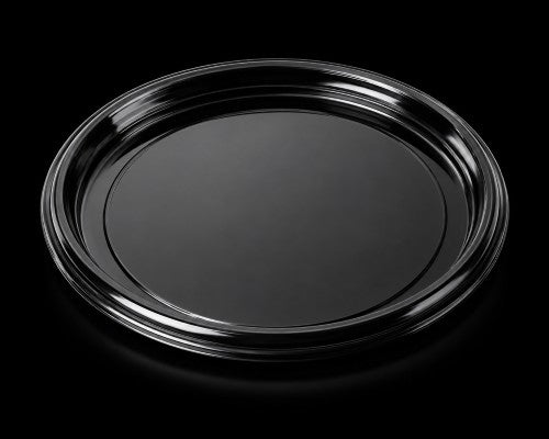 18" Black Catering Tray Item# 7810TF & Clear Lid Item# 9801-l