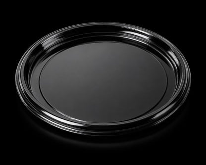18" Black Catering Tray Item# 7810TF & Clear Lid Item# 9801-l