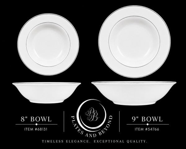 8" Salad Bowl Silver Line - Item #68131 $3.99 & 9" Bowl Item# 54766 $2.99